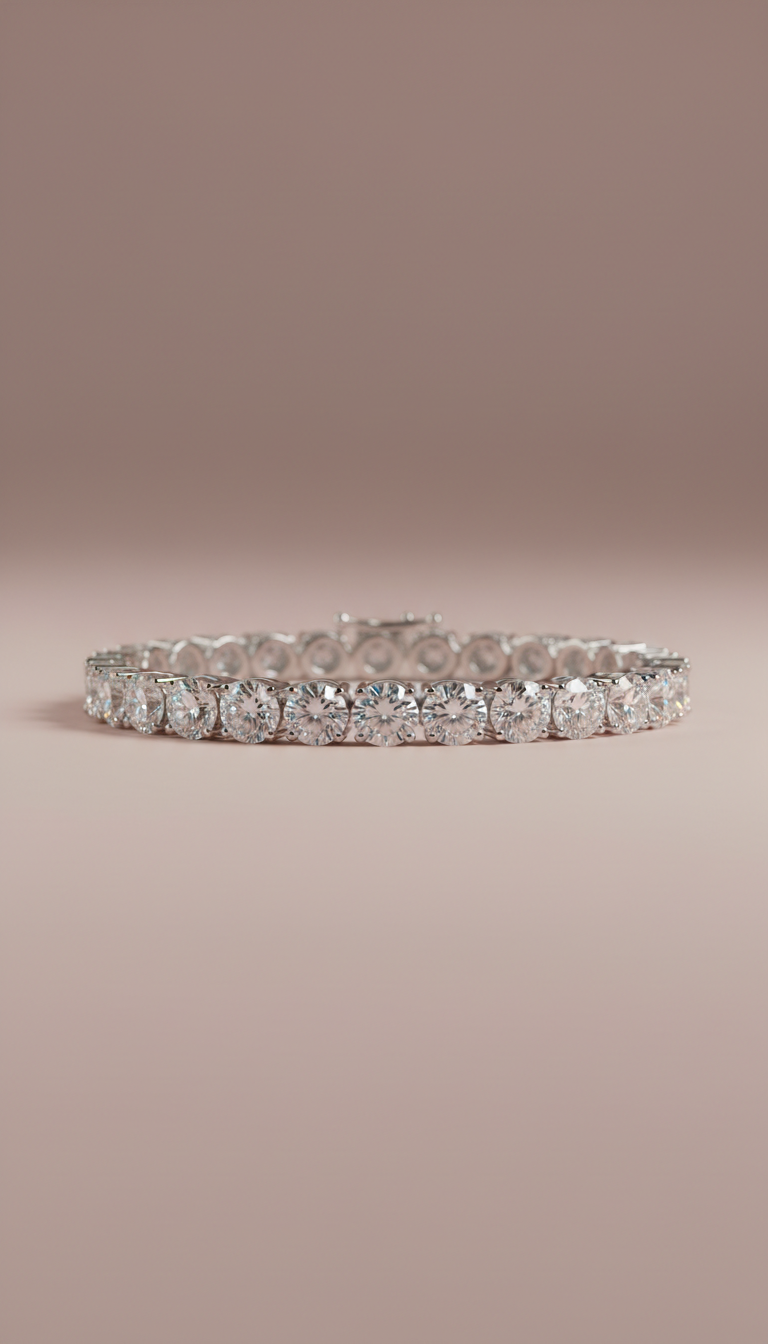 Platinum tennis bracelet with box clasp